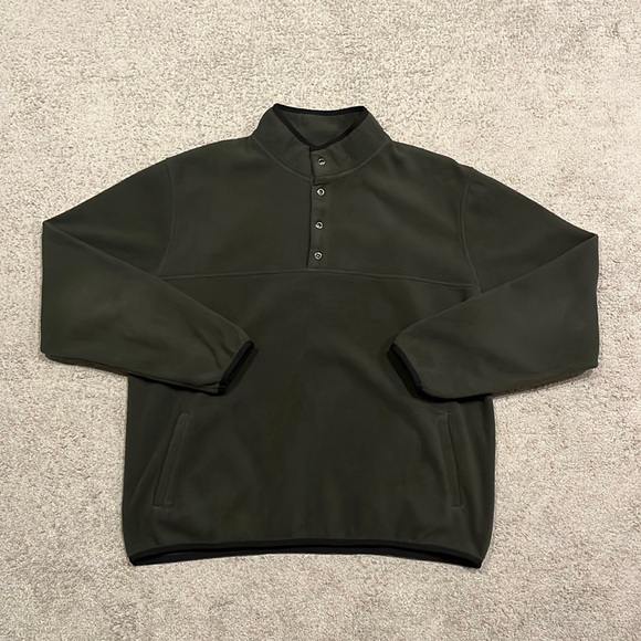Snap fleece soft pullover dark green - Picture 1 of 5